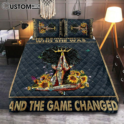 Black Women Sunflower Bedroom - African American Woman Quilt Bedding Set Cover Twin Bedding Decor - Boho Home Decoration Poster