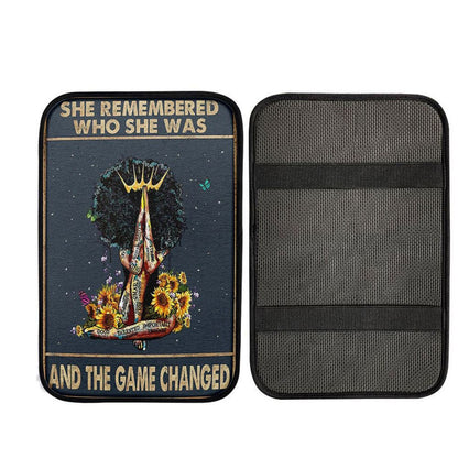 Black Women Sunflower Car Armrest Pad - African American Woman Car Armrest Pad - Bohoation Poster, Christian Auto Armrest Cover