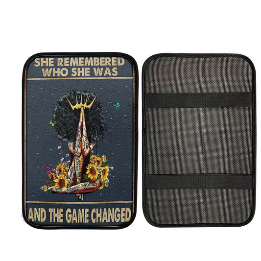 Black Women Sunflower Car Armrest Pad - African American Woman Car Armrest Pad - Bohoation Poster, Christian Auto Armrest Cover