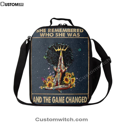 Black Women Sunflower Lunch Bag, Christian Lunch Bag For School, Picnic, Religious Lunch Bag
