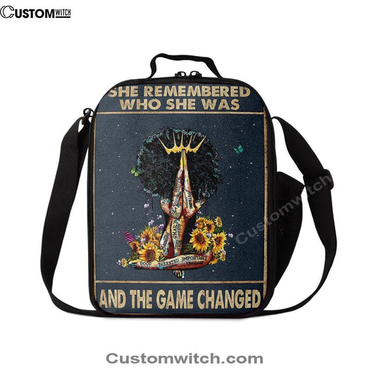 Black Women Sunflower Lunch Bag, Christian Lunch Bag For School, Picnic, Religious Lunch Bag