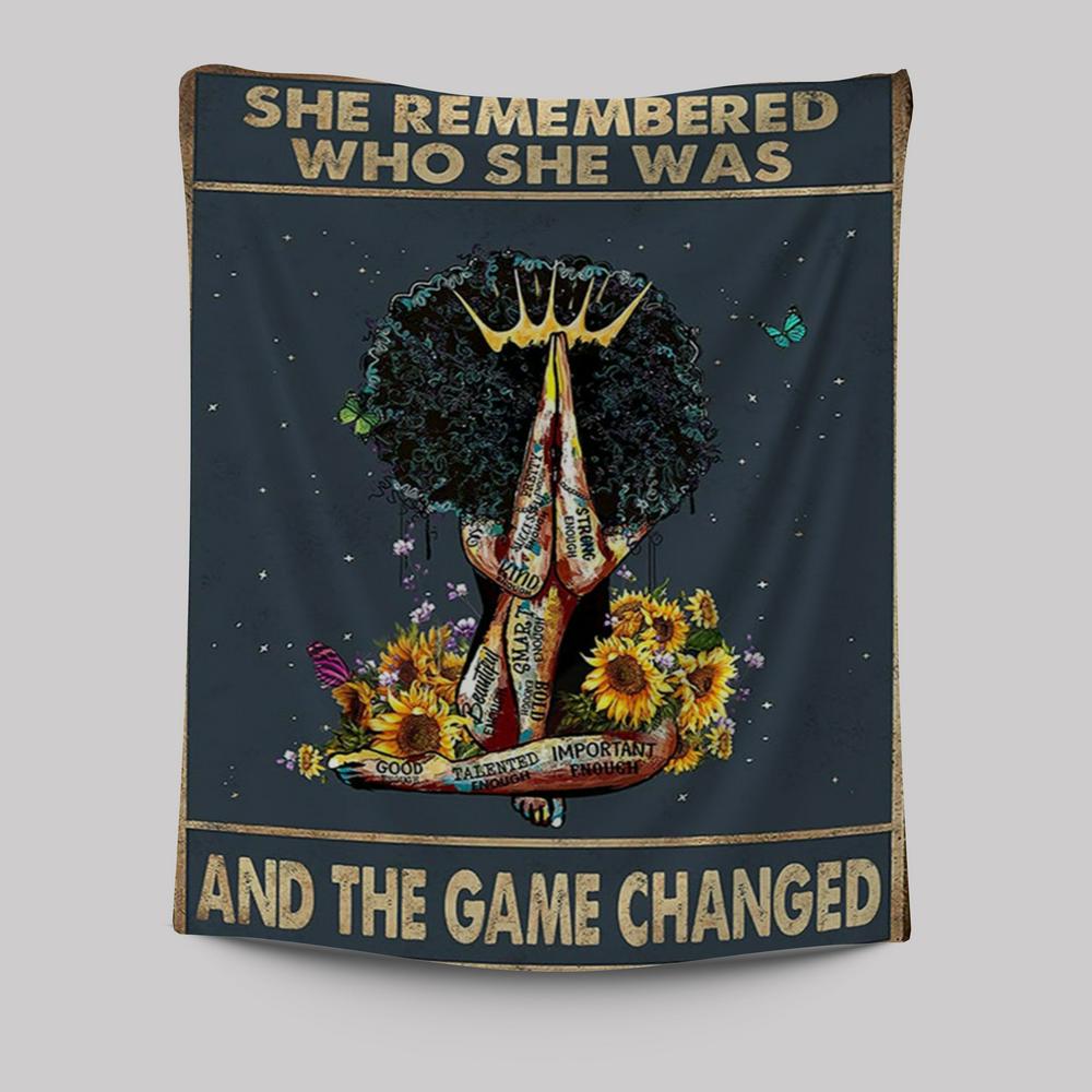 Black Women Sunflower Wall Art - African American Woman Tapestry Wall Decor - Boho Home Decoration