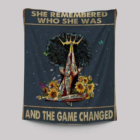 Black Women Sunflower Wall Art - African American Woman Tapestry Wall Decor - Boho Home Decoration