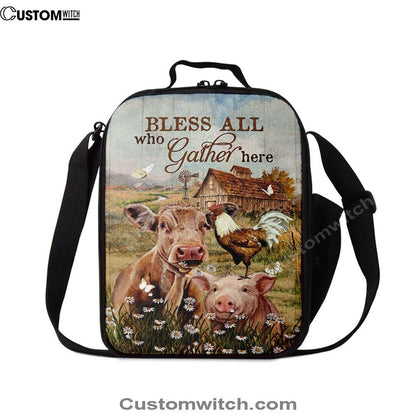 Bless All Who Gather Here Lunch Bag, Christian Lunch Bag For School, Picnic, Religious Lunch Bag
