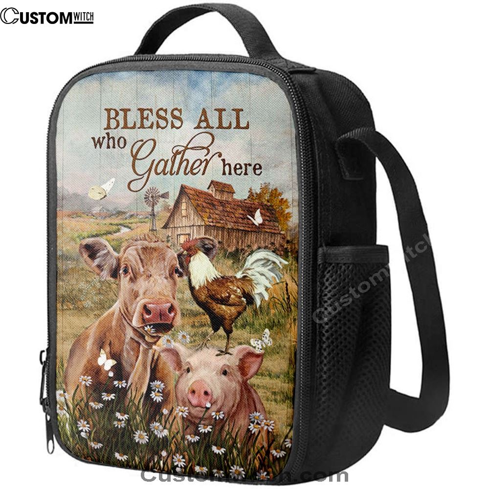 Bless All Who Gather Here Lunch Bag, Christian Lunch Bag For School, Picnic, Religious Lunch Bag