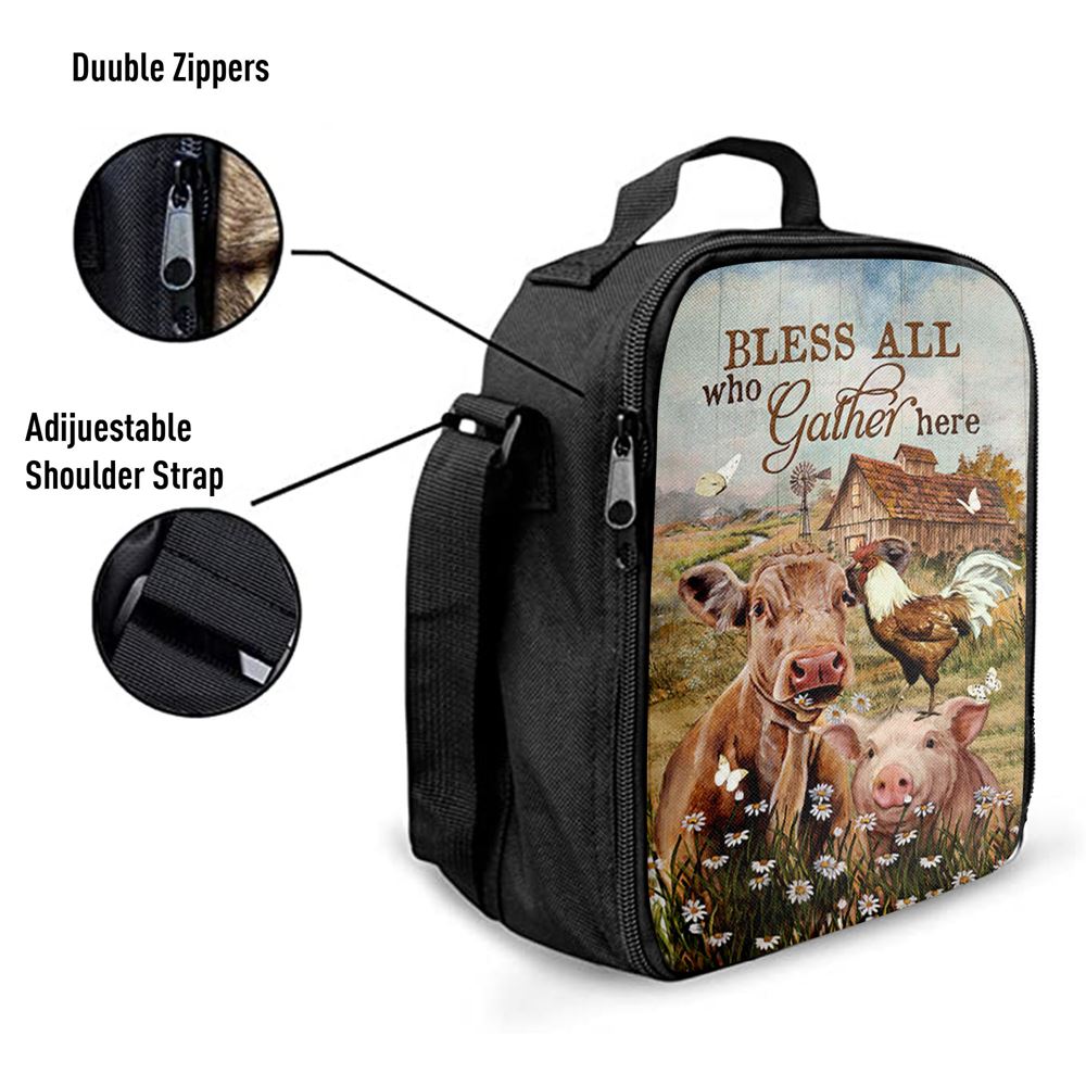 Bless All Who Gather Here Lunch Bag, Christian Lunch Bag For School, Picnic, Religious Lunch Bag