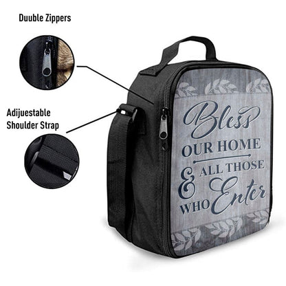 Bless Our Home And All Those Who Enter Lunch Bag, Christian Lunch Bag For School, Picnic, Religious Lunch Bag