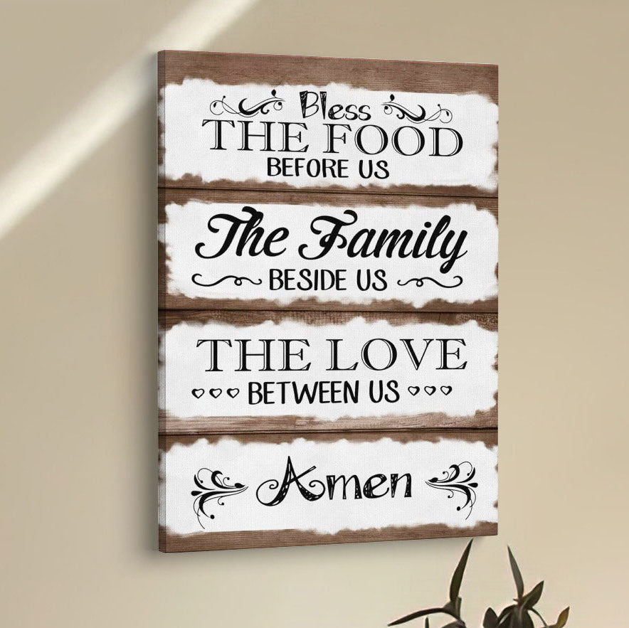 Bless The Food Before Us Canvas Prints - Bible Verse Wall Decor - Scripture Wall Art