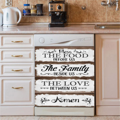 Bless The Food Before Us Dishwasher Cover, Bible Verse Dishwasher Magnet Cover, Scripture Kitchen Decor