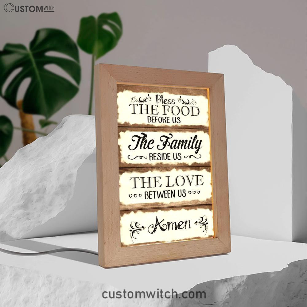 Bless The Food Before Us Frame Lamp Prints - Bible Verse Decor - Scripture Art