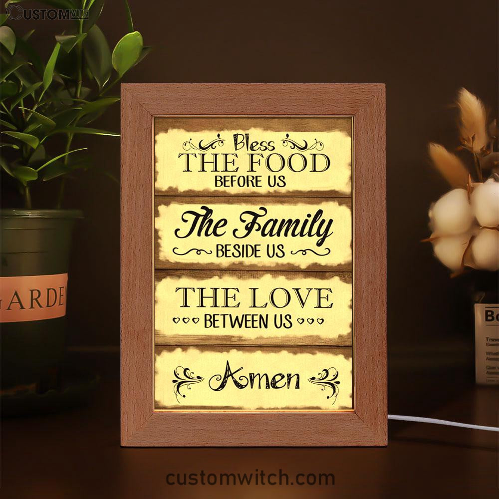 Bless The Food Before Us Frame Lamp Prints - Bible Verse Decor - Scripture Art