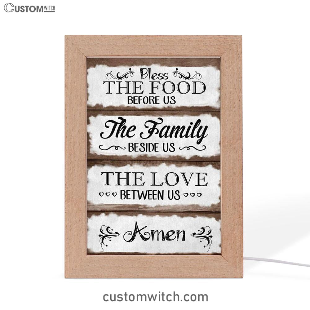 Bless The Food Before Us Frame Lamp Prints - Bible Verse Decor - Scripture Art