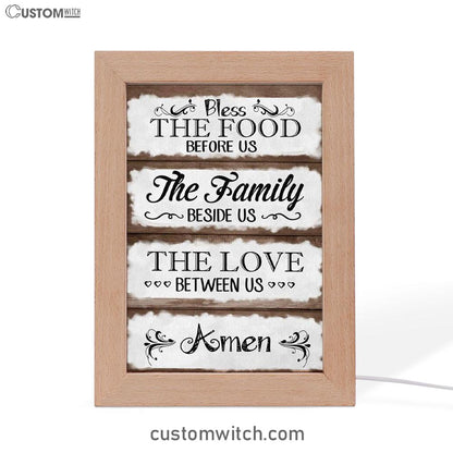 Bless The Food Before Us Frame Lamp Prints - Bible Verse Decor - Scripture Art