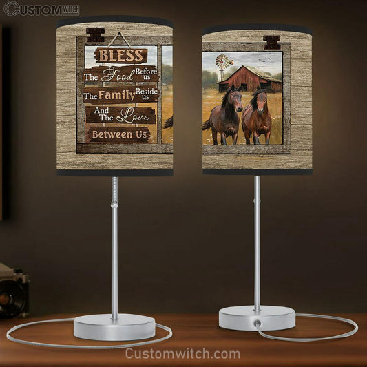 Bless The Food Before Us Horses Meadow Land Windmill Lamb Gift Table Lamb - Christian Bedroom Decor - Gifts For Horse Lovers