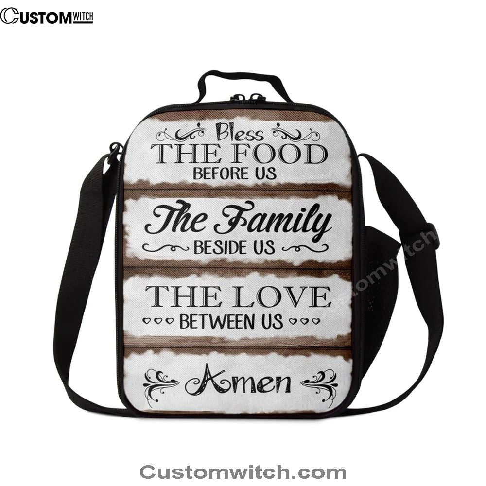 Bless The Food Before Us Lunch Bag, Christian Lunch Bag For School, Picnic, Religious Lunch Bag