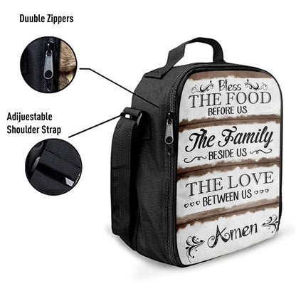 Bless The Food Before Us Lunch Bag, Christian Lunch Bag For School, Picnic, Religious Lunch Bag