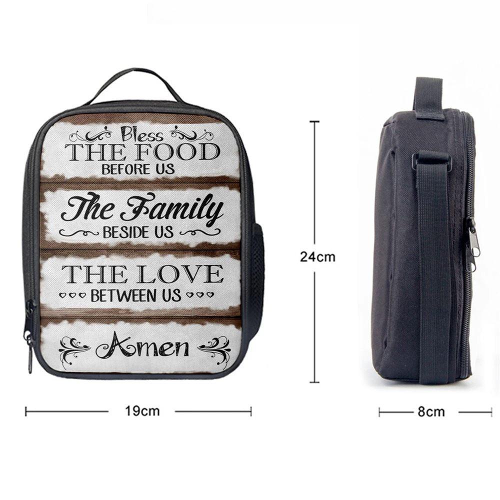 Bless The Food Before Us Lunch Bag, Christian Lunch Bag For School, Picnic, Religious Lunch Bag