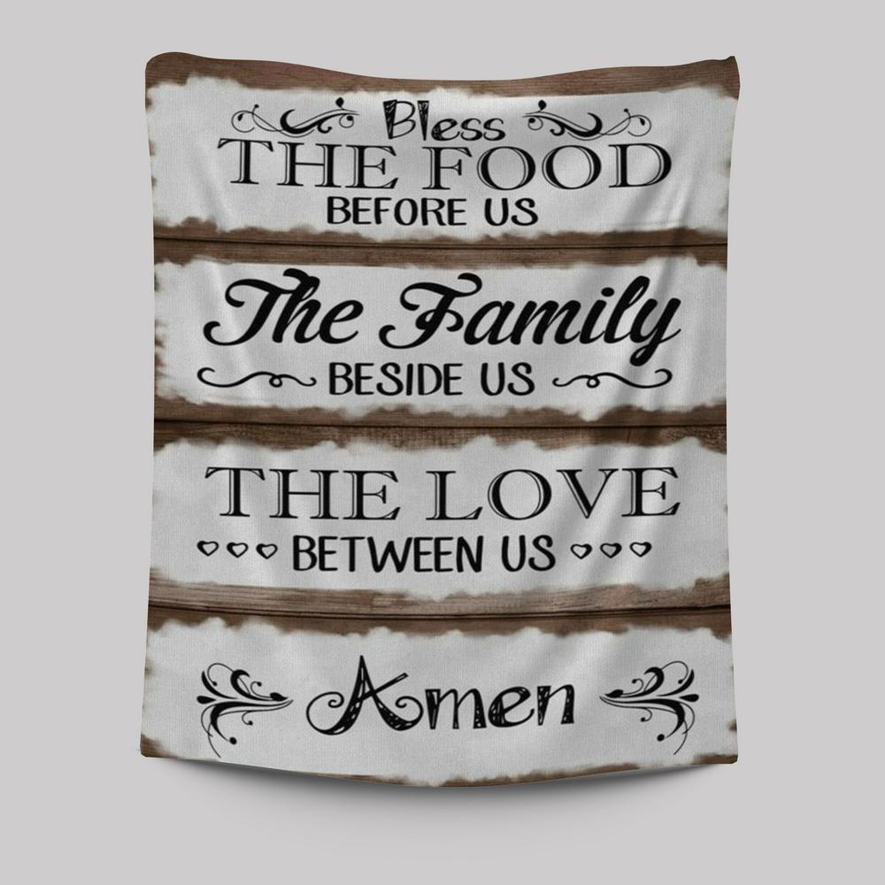 Bless The Food Before Us Tapestry Prints - Bible Verse Wall Decor - Scripture Wall Art