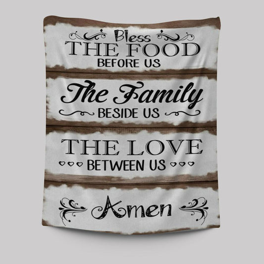 Bless The Food Before Us Tapestry Prints - Bible Verse Wall Decor - Scripture Wall Art