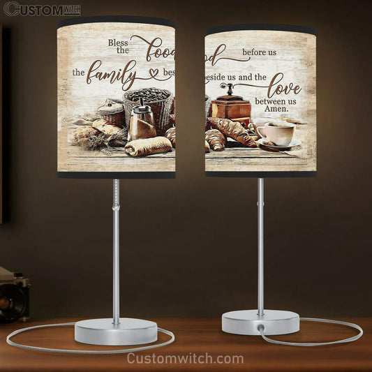 Bless The Food Before Us The Love Between Us Table Lamb Gift - Bible Verse Table Lamb - Religious Bedroom Decor