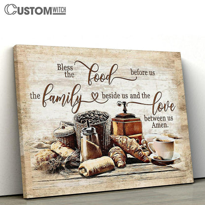 Bless The Food Before Us The Love Between Us Canvas Wall Art - Bible Verse Canvas - Religious Prints