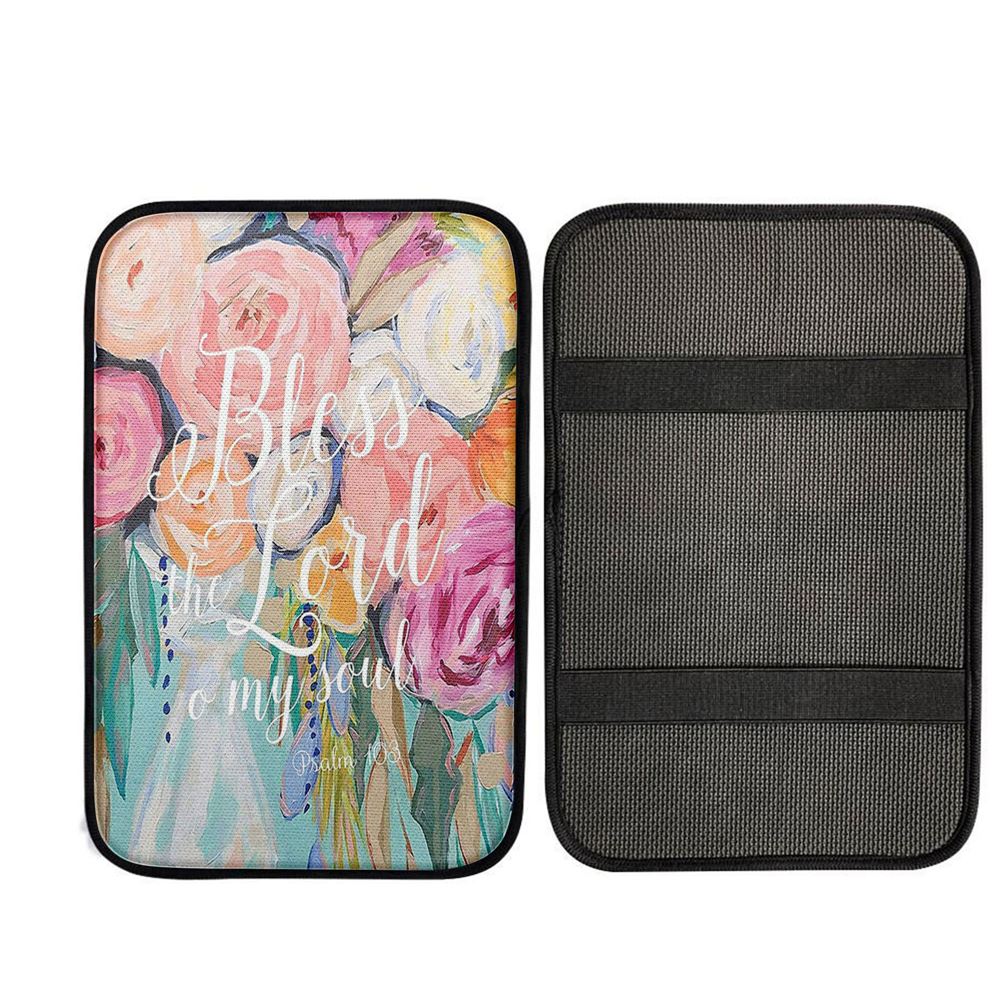 Bless The Lord O' My Soul - Psalm 103 Car Center Console Cover, Christian Auto Armrest Cover