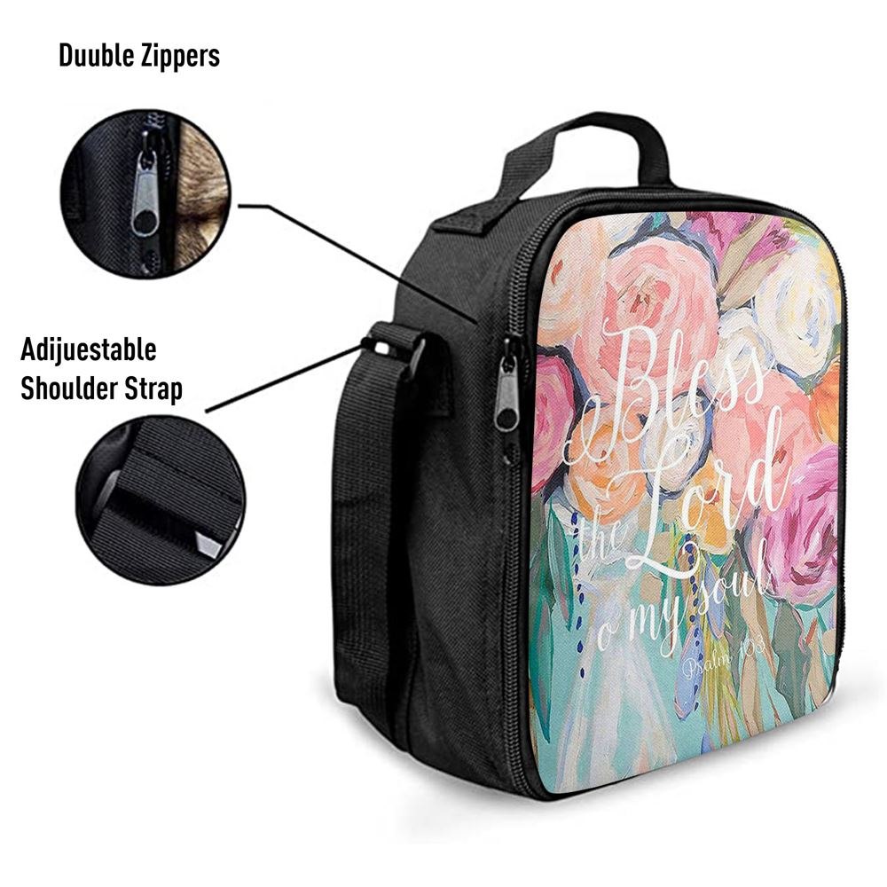 Bless The Lord O' My Soul Psalm 103 Lunch Bag, Christian Lunch Bag For School, Picnic, Religious Lunch Bag