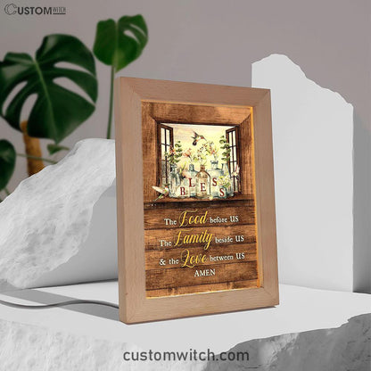 Bless The Love Between Us Hummingbird Gorgeous Jar Window Frame Frame Lamp - Christian Art - Religious Home Decor