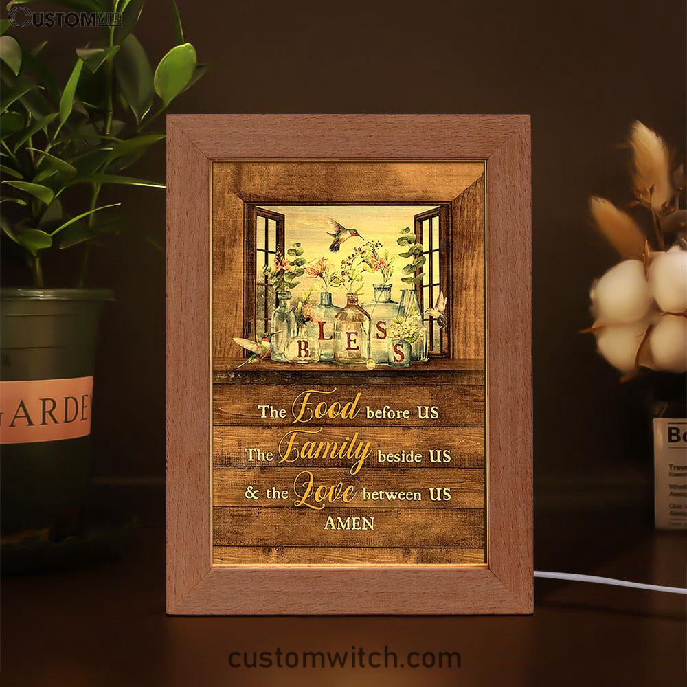 Bless The Love Between Us Hummingbird Gorgeous Jar Window Frame Frame Lamp - Christian Art - Religious Home Decor