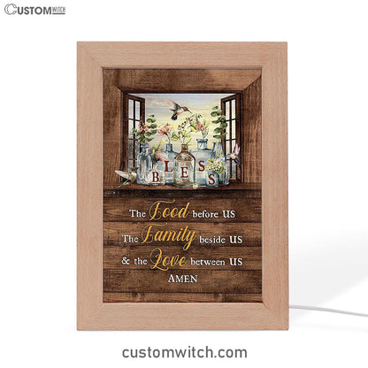 Bless The Love Between Us Hummingbird Gorgeous Jar Window Frame Frame Lamp - Christian Art - Religious Home Decor
