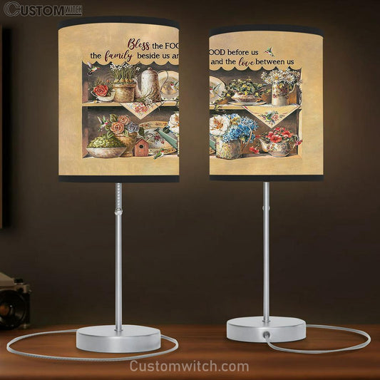 Bless the food before us Brilliant garden Table Lamb Gift - Bible Verse Table Lamb - Religious Bedroom Decor