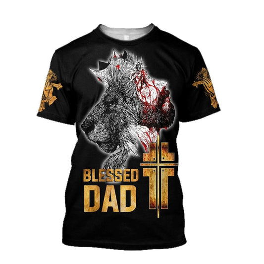 Blessed Dad Jesuss All Over Print 3D T-Shirt, Gift For Christian, Jesus Shirt