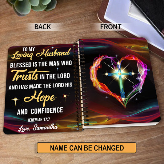Blessed Is The Man Who Trusts In The Lord Personalized Spiral Notebook, Christian Spiritual Gifts For Friends