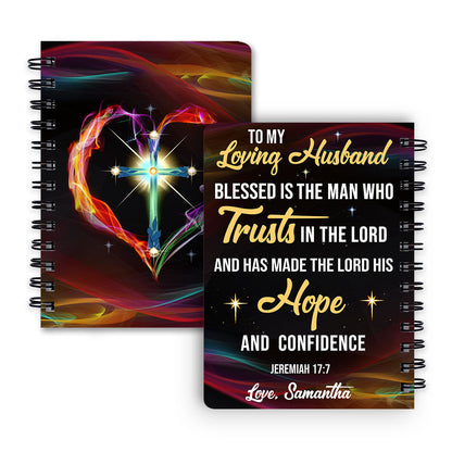 Blessed Is The Man Who Trusts In The Lord Personalized Spiral Notebook, Christian Spiritual Gifts For Friends