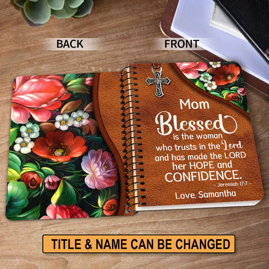 Blessed Is The Woman Who Trusts In The Lord Personalized Spiral Notebook, Christian Spiritual Gifts For Friends