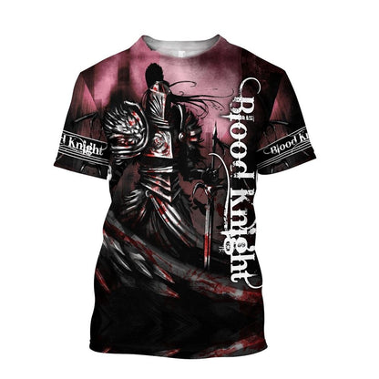 Blood Knight Jesuss All Over Print 3D T-Shirt, Gift For Christian, Jesus Shirt