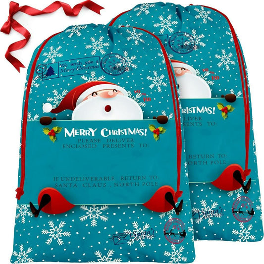 Blue Santa Clauss Christmas Sack, Gift For Chidren, Christmas Bag Gift, Christmas Gift 2023