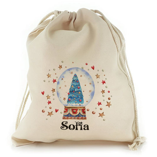 Blue Xmas Tree Snow Globe Christmas Sack, Gift For Chidren, Christmas Bag Gift, Christmas Gift 2023