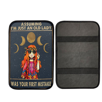 Bohemian Hippie Car Center Console Cover - Assuming I'm Just An Old Lady Car Armrest Pad - Religious Car Armrest Accessories