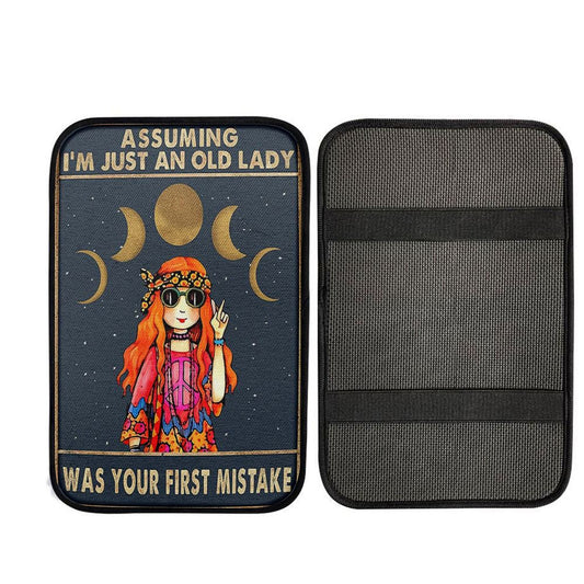 Bohemian Hippie Car Center Console Cover - Assuming I'm Just An Old Lady Car Armrest Pad - Religious Car Armrest Accessories