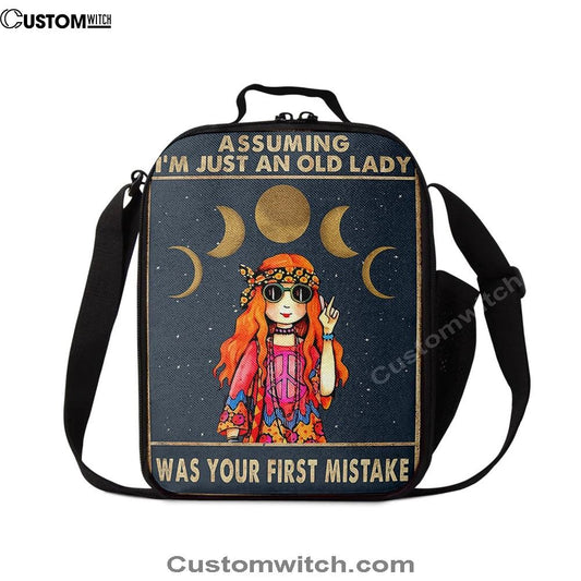 Bohemian Hippie Lunch Bag, Assuming I'M Just An Old Lady, Boho Lunch Box