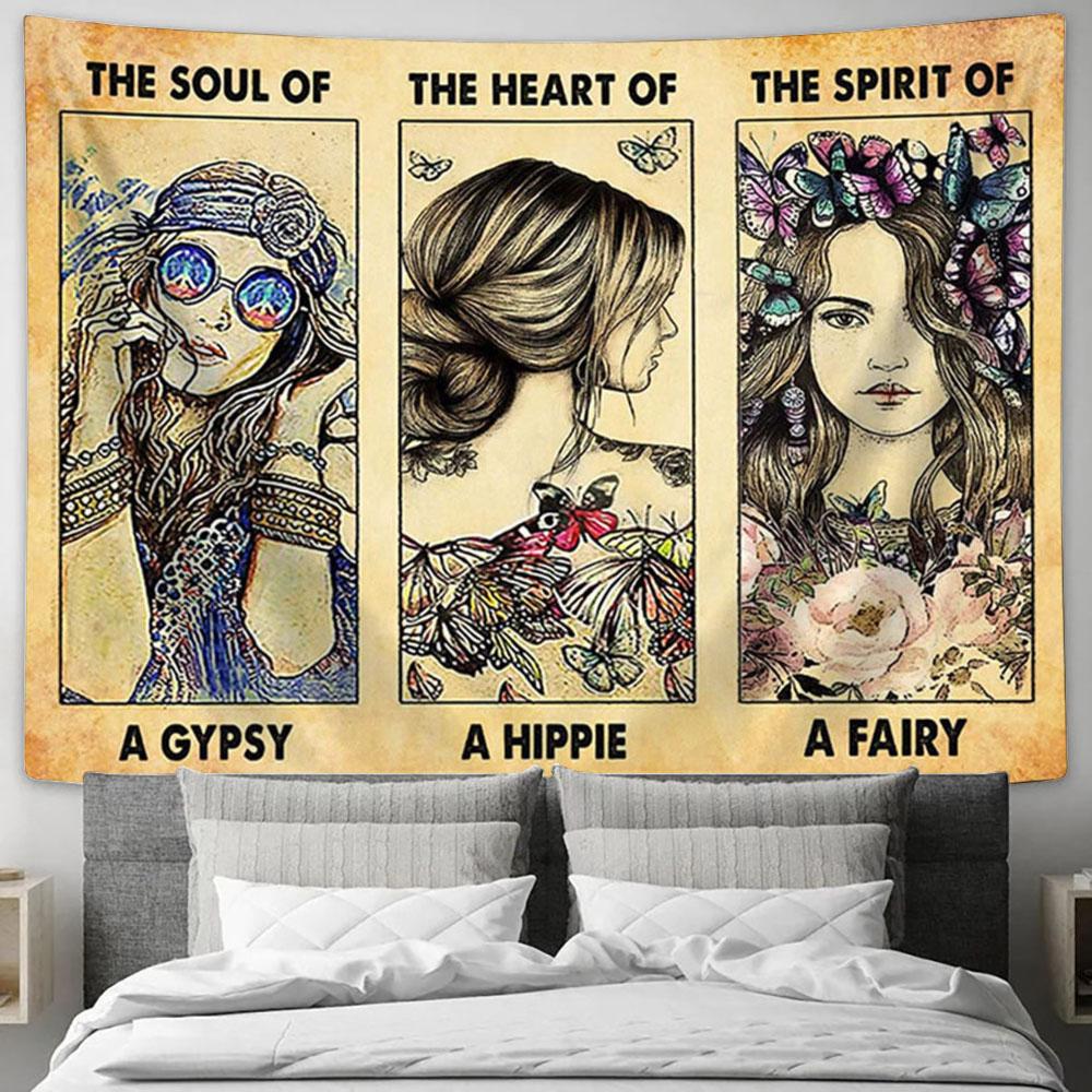 Bohemian Hippie Rustic Dragonfly Tapestry Wall Decor - Encouragement Gifts for Women