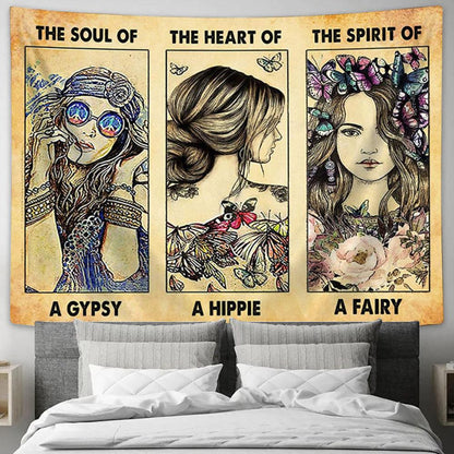 Bohemian Hippie Rustic Dragonfly Tapestry Wall Decor - Encouragement Gifts for Women