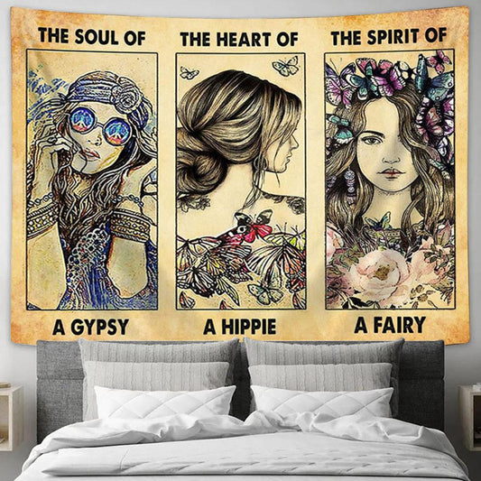 Bohemian Hippie Rustic Dragonfly Tapestry Wall Decor - Encouragement Gifts for Women