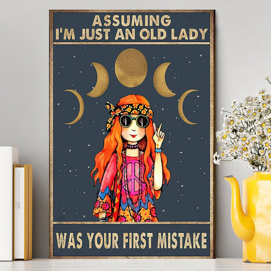 Bohemian Hippie Wall Decor - Assuming I'm Just An Old Lady - Boho Room Decor - Gift For Women