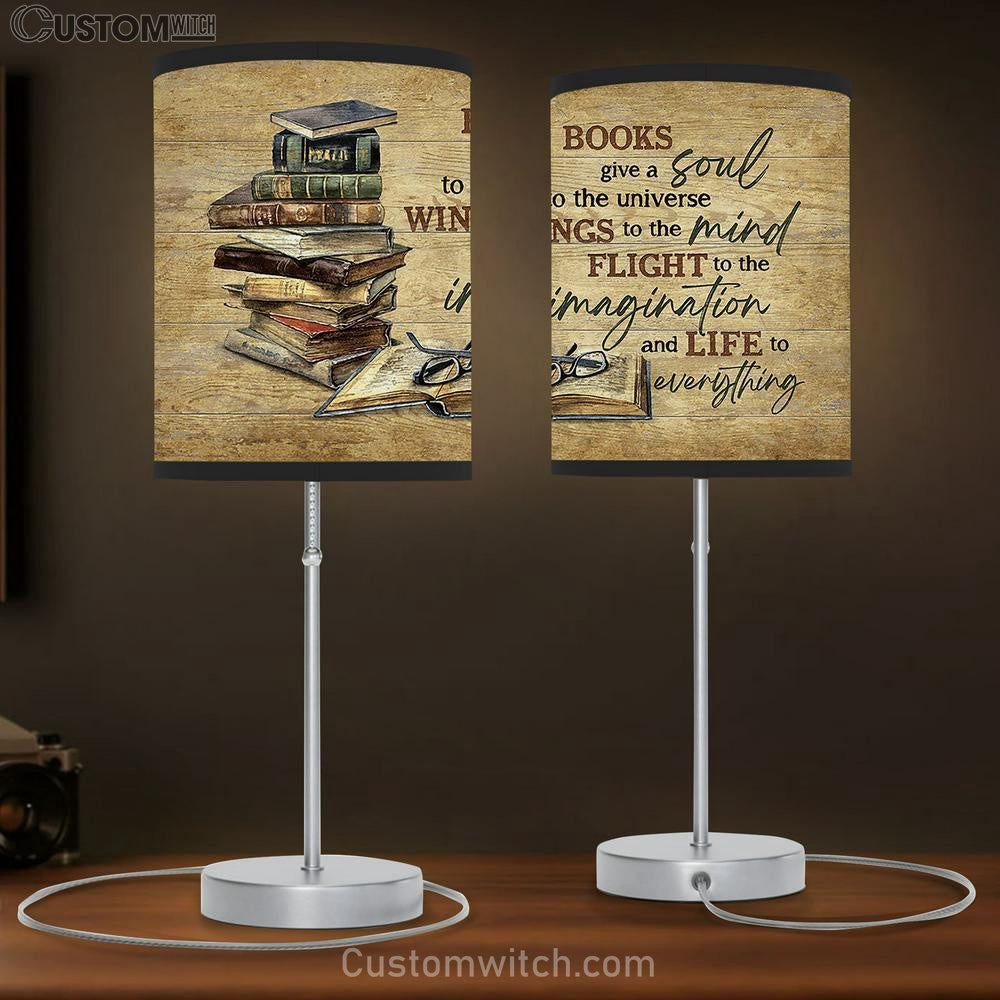 Books give a soul Table Lamb Gift - Bible Verse Table Lamb - Religious Bedroom Decor