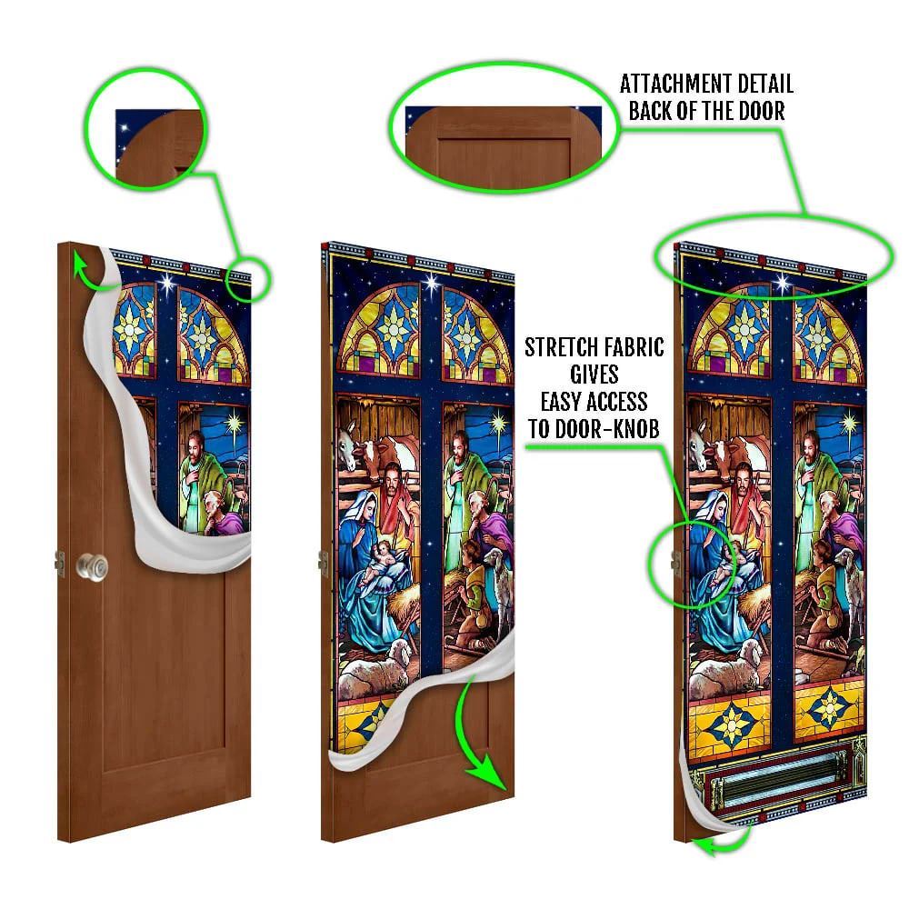 Born Day Of Jesus Christ Jesus Family Door Cover, Christian Door Decor, Door Christian Church, Christian Door Plaques