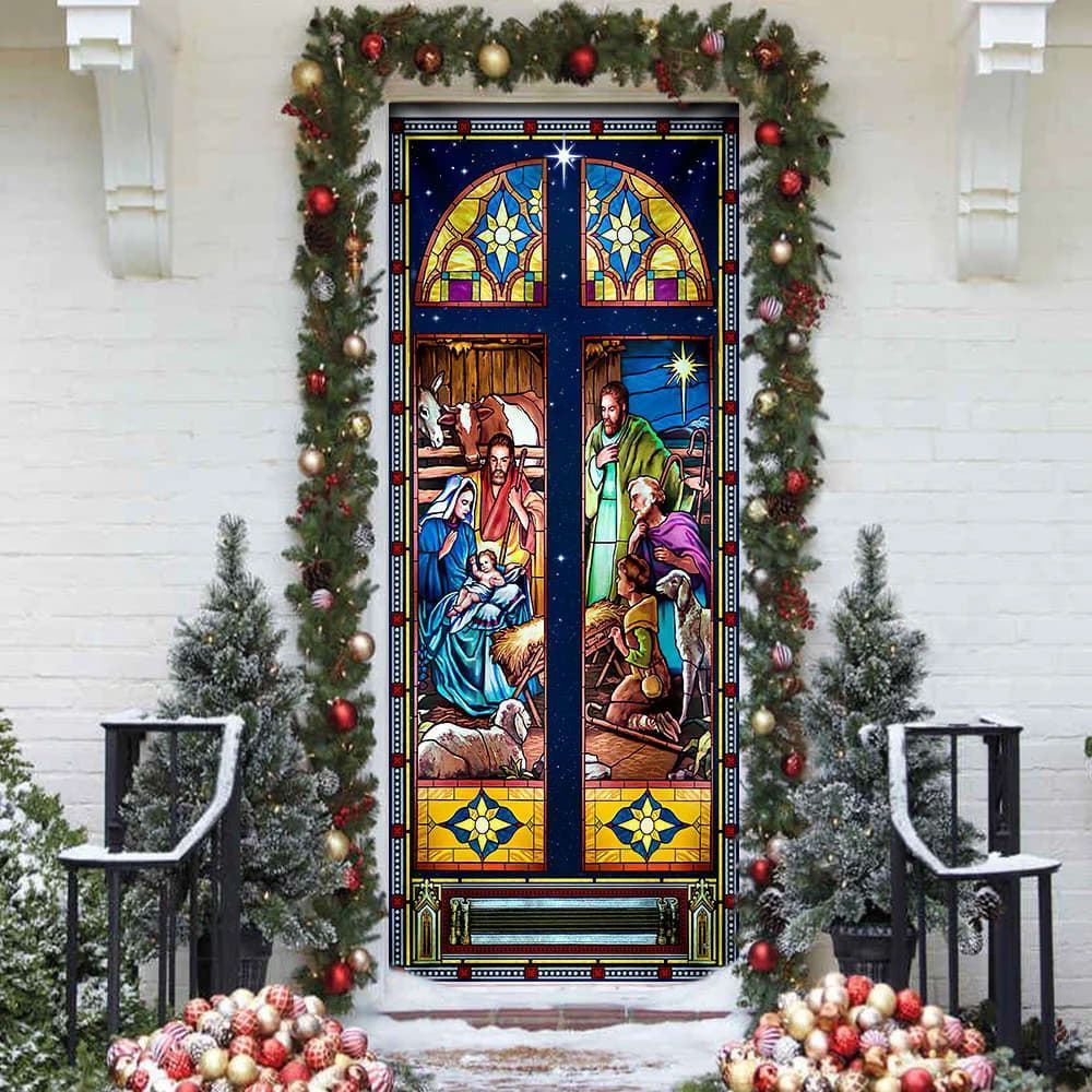 Born Day Of Jesus Christ Jesus Family Door Cover, Christian Door Decor, Door Christian Church, Christian Door Plaques