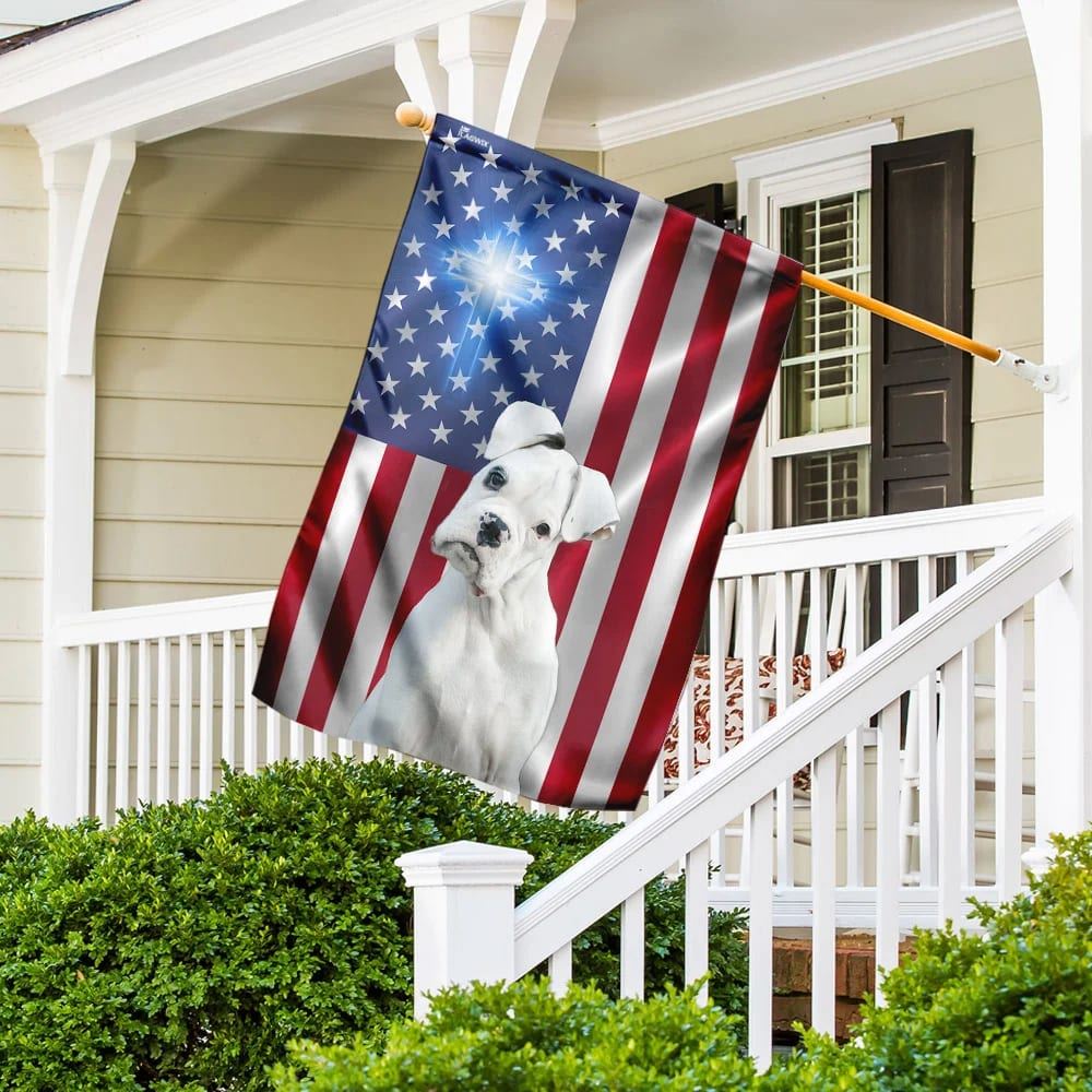 Boxer Christian Cross American US House Flags, Christian Flag, Scripture Flag, Garden Banner