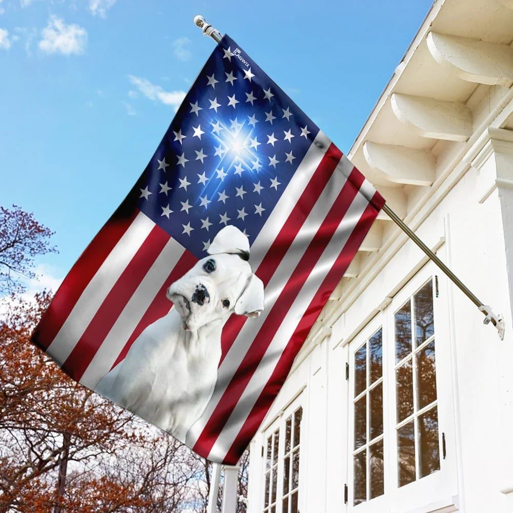 Boxer Christian Cross American US House Flags, Christian Flag, Scripture Flag, Garden Banner